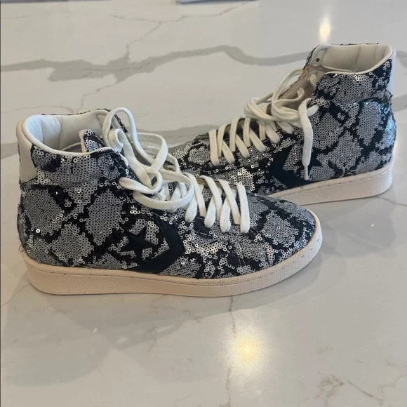 Converse Monochrome Sequin High-Tops - Picture 1 of 5
